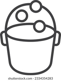 Bucket icon symbol vector image. Illustration of the bucket cleaning equipment washing outline design image. EPS 10
