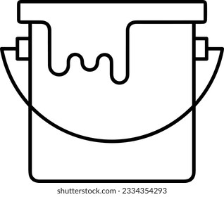 Eisensymbol, Vektorbild. Illustration der Eimerreinigungsausrüstung, die das Design der Umrisslinie abbildet. EPS10