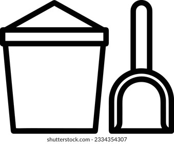 Bucket icon symbol vector image. Illustration of the bucket cleaning equipment washing outline design image. EPS 10