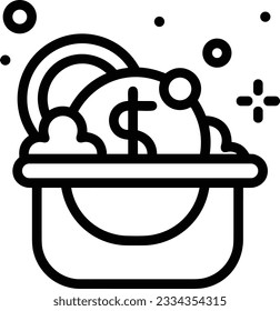 Bucket icon symbol vector image. Illustration of the bucket cleaning equipment washing outline design image. EPS 10