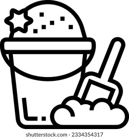 Bucket icon symbol vector image. Illustration of the bucket cleaning equipment washing outline design image. EPS 10