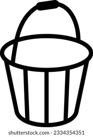 Bucket icon symbol vector image. Illustration of the bucket cleaning equipment washing outline design image. EPS 10