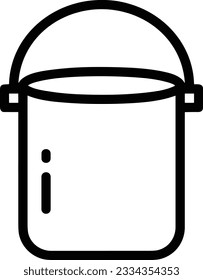 Imagen vectorial del símbolo de icono del cubo. Ilustración de la imagen de diseño del contorno de lavado del equipo de limpieza de cubos. EPS 10