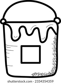 Imagen vectorial del símbolo de icono del cubo. Ilustración de la imagen de diseño del contorno de lavado del equipo de limpieza de cubos. EPS 10