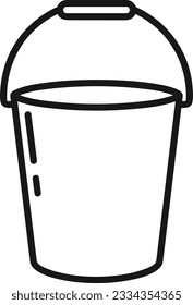 Bucket icon symbol vector image. Illustration of the bucket cleaning equipment washing outline design image. EPS 10