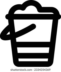 Bucket icon symbol vector image. Illustration of the bucket cleaning equipment washing outline design image. EPS 10