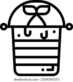 Bucket icon symbol vector image. Illustration of the bucket cleaning equipment washing outline design image. EPS 10