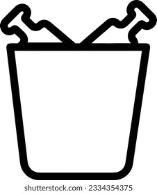 Bucket icon symbol vector image. Illustration of the bucket cleaning equipment washing outline design image. EPS 10