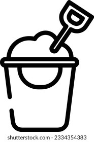 Bucket icon symbol vector image. Illustration of the bucket cleaning equipment washing outline design image. EPS 10
