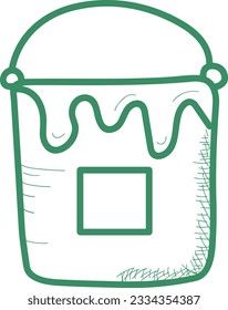 Bucket icon symbol vector image. Illustration of the bucket cleaning equipment washing outline design image. EPS 10