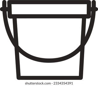Bucket icon symbol vector image. Illustration of the bucket cleaning equipment washing outline design image. EPS 10