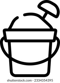 Bucket icon symbol vector image. Illustration of the bucket cleaning equipment washing outline design image. EPS 10