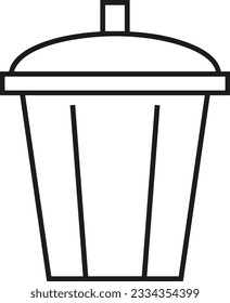 Bucket icon symbol vector image. Illustration of the bucket cleaning equipment washing outline design image. EPS 10