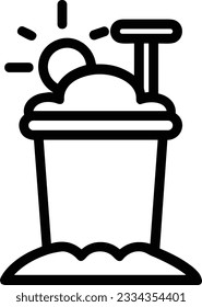 Bucket icon symbol vector image. Illustration of the bucket cleaning equipment washing outline design image. EPS 10