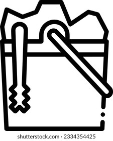 Bucket icon symbol vector image. Illustration of the bucket cleaning equipment washing outline design image. EPS 10