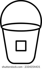 Imagen vectorial del símbolo de icono del cubo. Ilustración de la imagen de diseño del contorno de lavado del equipo de limpieza de cubos. EPS 10