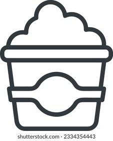 Bucket icon symbol vector image. Illustration of the bucket cleaning equipment washing outline design image. EPS 10