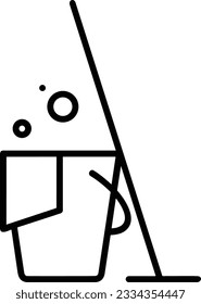 Bucket icon symbol vector image. Illustration of the bucket cleaning equipment washing outline design image. EPS 10