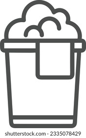 Bucket icon symbol vector image. Illustration of the bucket cleaning equipment washing outline design image. EPS 10