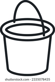 Bucket icon symbol vector image. Illustration of the bucket cleaning equipment washing outline design image. EPS 10