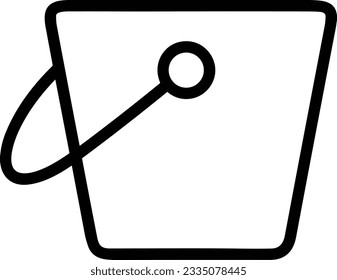 Bucket icon symbol vector image. Illustration of the bucket cleaning equipment washing outline design image. EPS 10