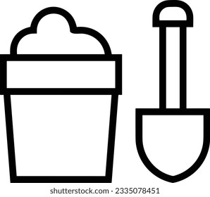 Imagen vectorial del símbolo de icono del cubo. Ilustración de la imagen de diseño del contorno de lavado del equipo de limpieza de cubos. EPS 10