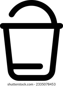 Bucket icon symbol vector image. Illustration of the bucket cleaning equipment washing outline design image. EPS 10