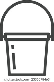 Bucket icon symbol vector image. Illustration of the bucket cleaning equipment washing outline design image. EPS 10