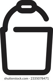 Bucket icon symbol vector image. Illustration of the bucket cleaning equipment washing outline design image. EPS 10
