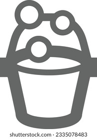 Bucket icon symbol vector image. Illustration of the bucket cleaning equipment washing outline design image. EPS 10