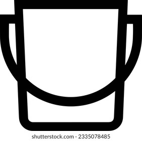 Eisensymbol, Vektorbild. Illustration der Eimerreinigungsausrüstung, die das Design der Umrisslinie abbildet. EPS10