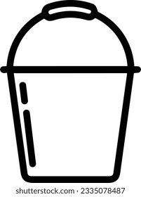 Bucket icon symbol vector image. Illustration of the bucket cleaning equipment washing outline design image. EPS 10