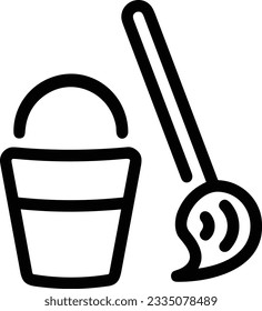 Bucket icon symbol vector image. Illustration of the bucket cleaning equipment washing outline design image. EPS 10