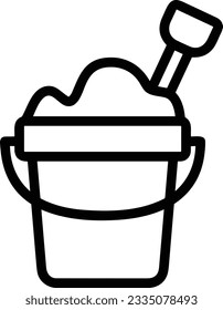 Bucket icon symbol vector image. Illustration of the bucket cleaning equipment washing outline design image. EPS 10