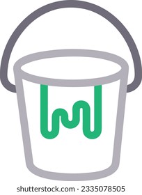 Bucket icon symbol vector image. Illustration of the bucket cleaning equipment washing outline design image. EPS 10