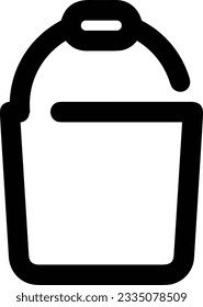Bucket icon symbol vector image. Illustration of the bucket cleaning equipment washing outline design image. EPS 10