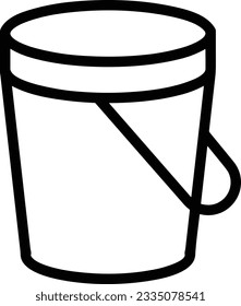 Bucket icon symbol vector image. Illustration of the bucket cleaning equipment washing outline design image. EPS 10
