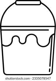 Bucket icon symbol vector image. Illustration of the bucket cleaning equipment washing outline design image. EPS 10