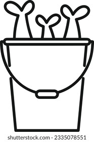 Bucket icon symbol vector image. Illustration of the bucket cleaning equipment washing outline design image. EPS 10