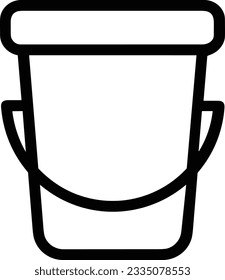 Bucket icon symbol vector image. Illustration of the bucket cleaning equipment washing outline design image. EPS 10