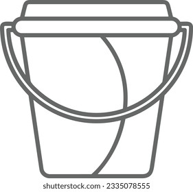 Bucket icon symbol vector image. Illustration of the bucket cleaning equipment washing outline design image. EPS 10