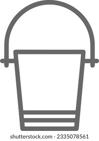 Bucket icon symbol vector image. Illustration of the bucket cleaning equipment washing outline design image. EPS 10