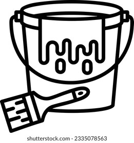 Bucket icon symbol vector image. Illustration of the bucket cleaning equipment washing outline design image. EPS 10