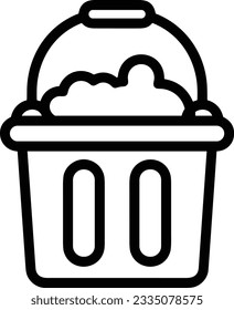 Bucket icon symbol vector image. Illustration of the bucket cleaning equipment washing outline design image. EPS 10