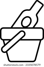 Imagen vectorial del símbolo de icono del cubo. Ilustración de la imagen de diseño del contorno de lavado del equipo de limpieza de cubos. EPS 10