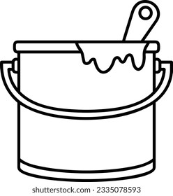 Bucket icon symbol vector image. Illustration of the bucket cleaning equipment washing outline design image. EPS 10