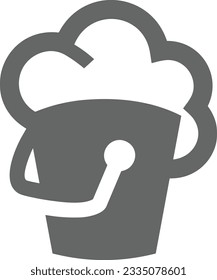 Bucket icon symbol vector image. Illustration of the bucket cleaning equipment washing outline design image. EPS 10