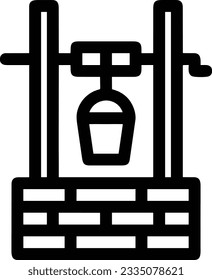 Imagen vectorial del símbolo de icono del cubo. Ilustración de la imagen de diseño del contorno de lavado del equipo de limpieza de cubos. EPS 10