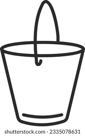 Bucket icon symbol vector image. Illustration of the bucket cleaning equipment washing outline design image. EPS 10
