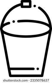 Bucket icon symbol vector image. Illustration of the bucket cleaning equipment washing outline design image. EPS 10
